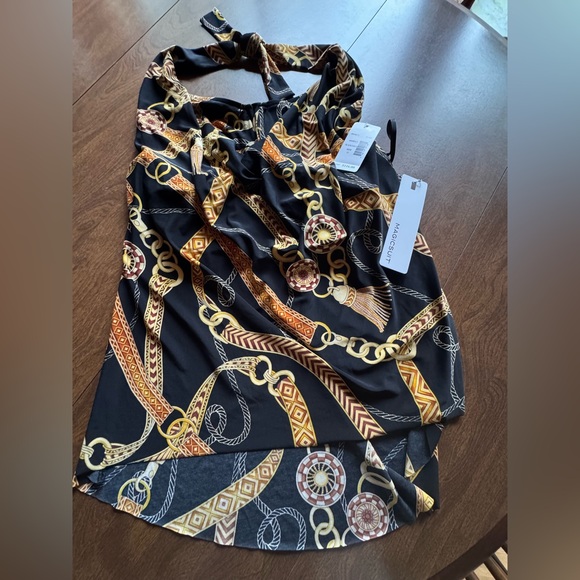 Magicsuit Black and Gold Chain Pattern Top Size 12 NEW with tags - Picture 4 of 10